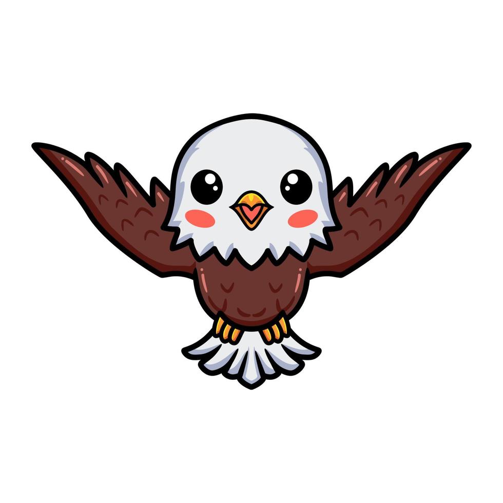 Cute little eagle cartoon flying vector