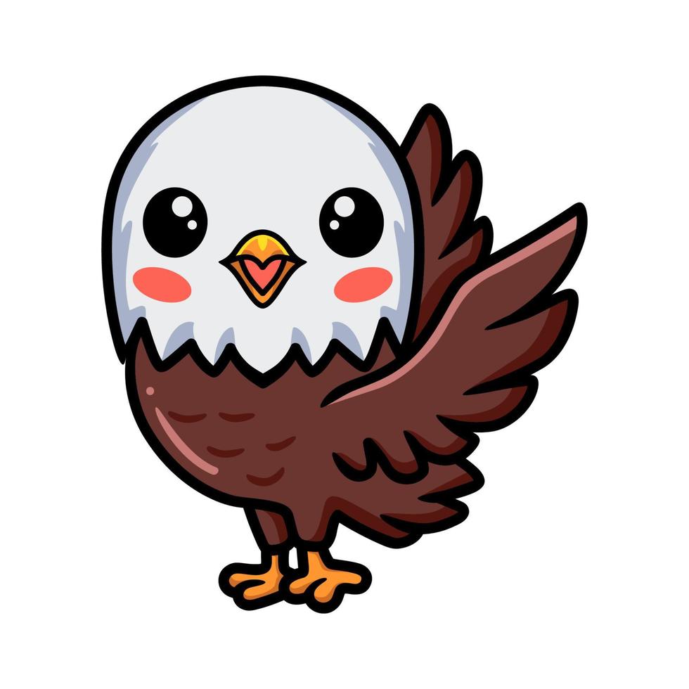 Cute little eagle cartoon standing vector
