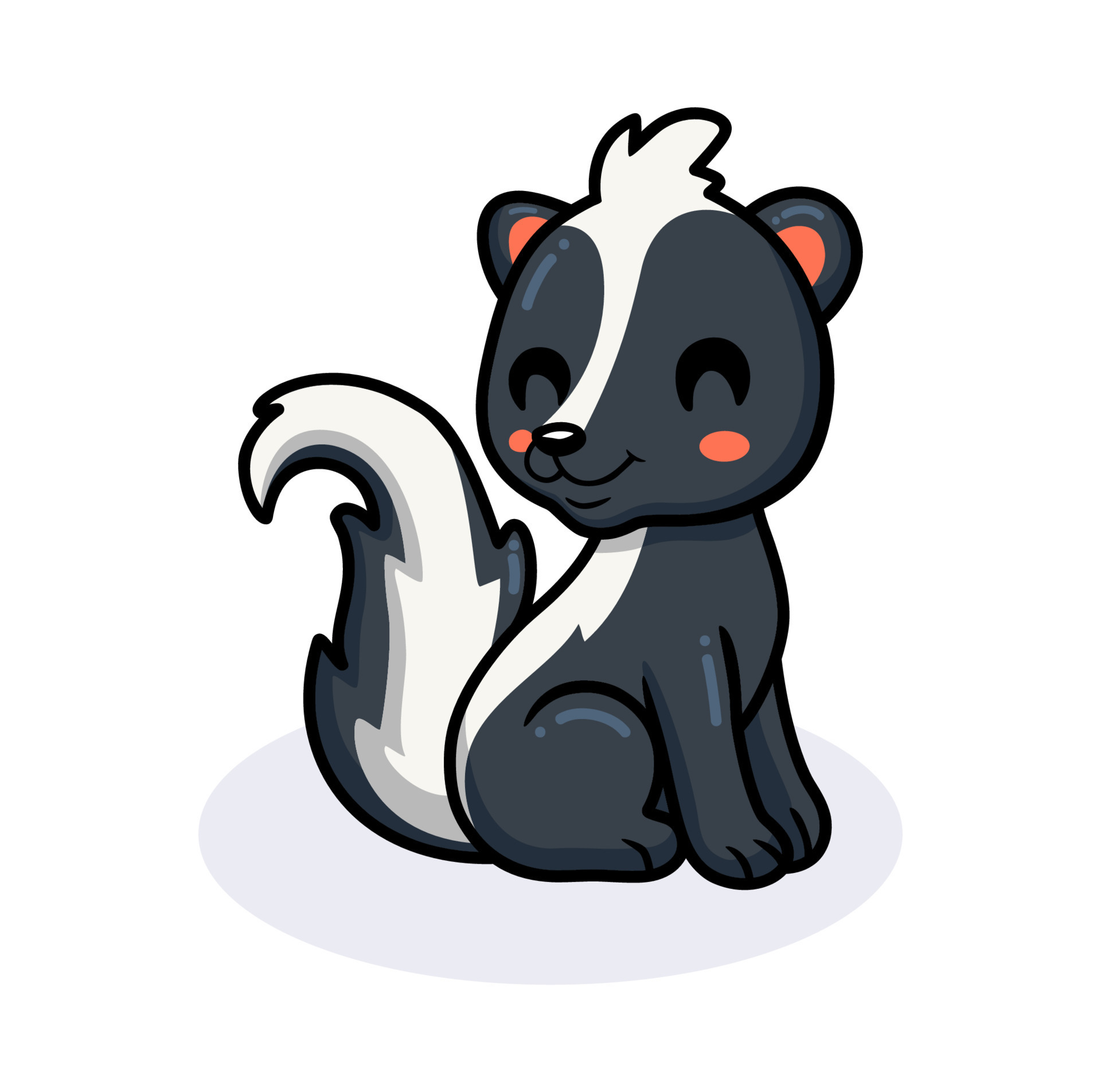 Cute little skunk cartoon sitting 11675222 Vector Art at Vecteezy