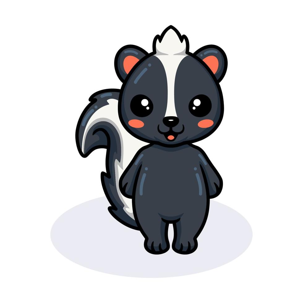 Cute little skunk cartoon standing vector