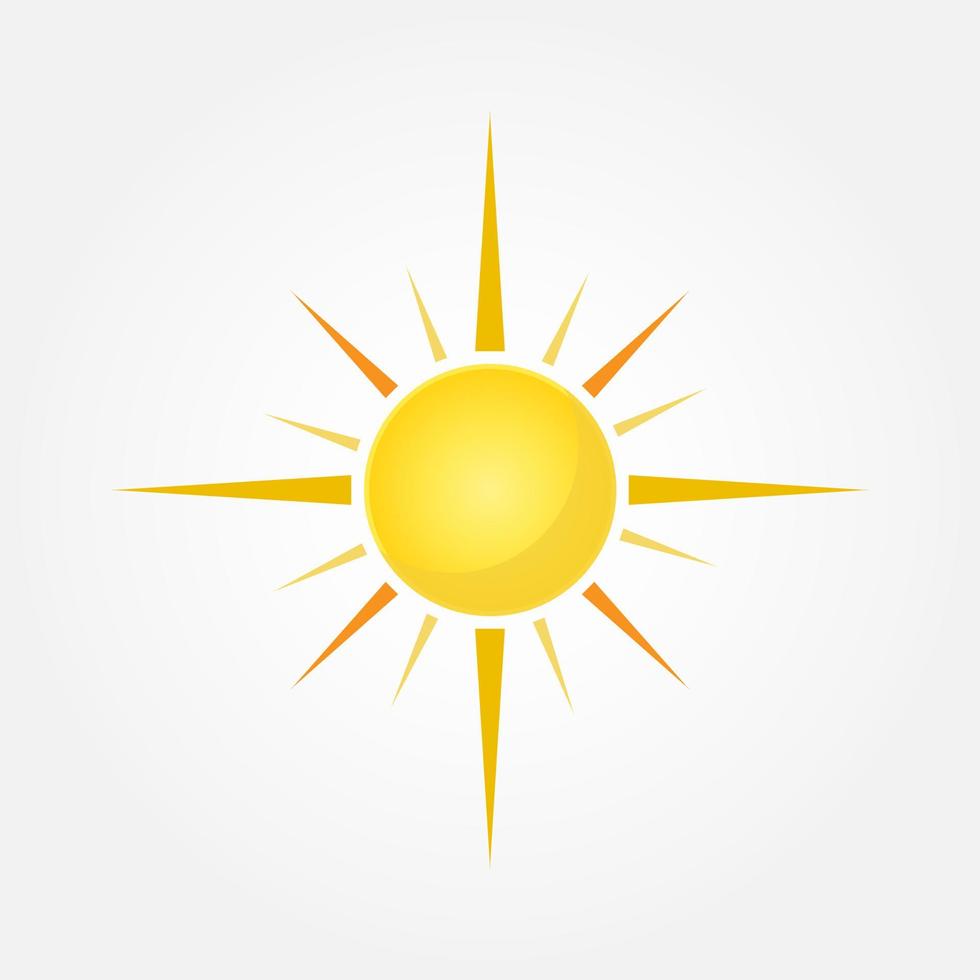 Sun Vector isolated summer icon design. Abstract Vector yellow sun symbol