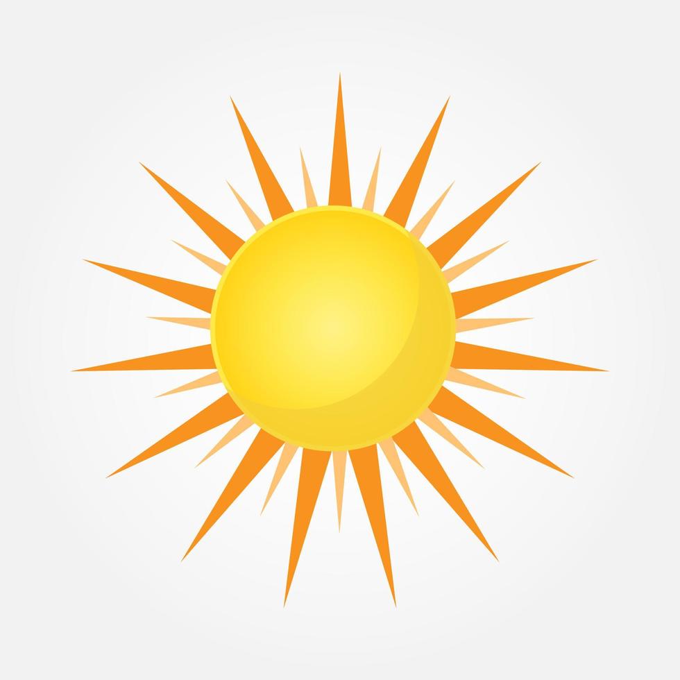 sol vector aislado diseño de icono de verano. símbolo de sol amarillo vector abstracto