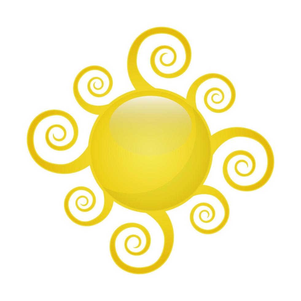 sol vector aislado diseño de icono de verano. símbolo de sol amarillo vector abstracto