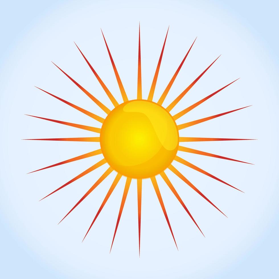 sol vector aislado verano icono diseño. símbolo de sol amarillo vector abstracto