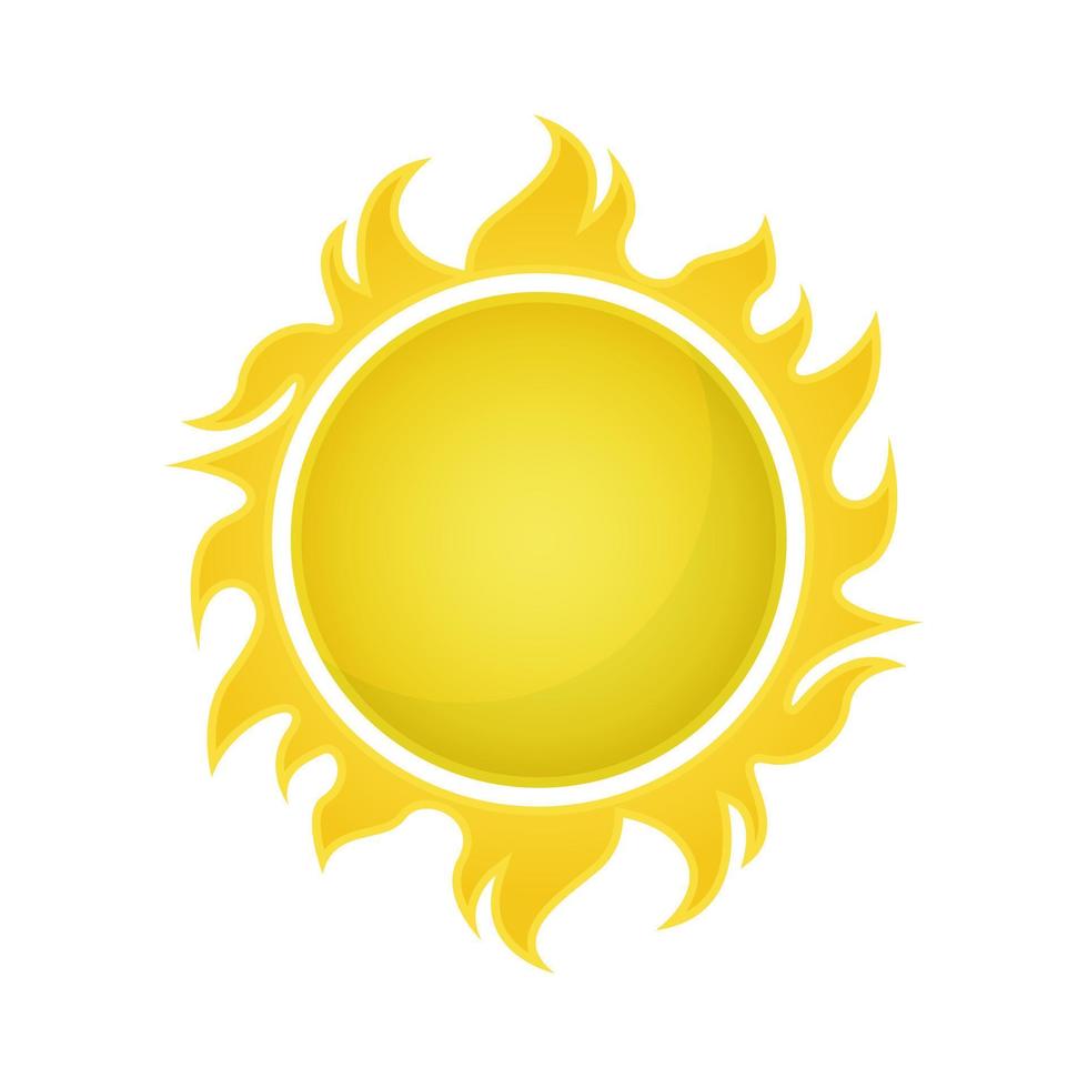 sol vector aislado verano icono diseño. símbolo de sol amarillo vector abstracto