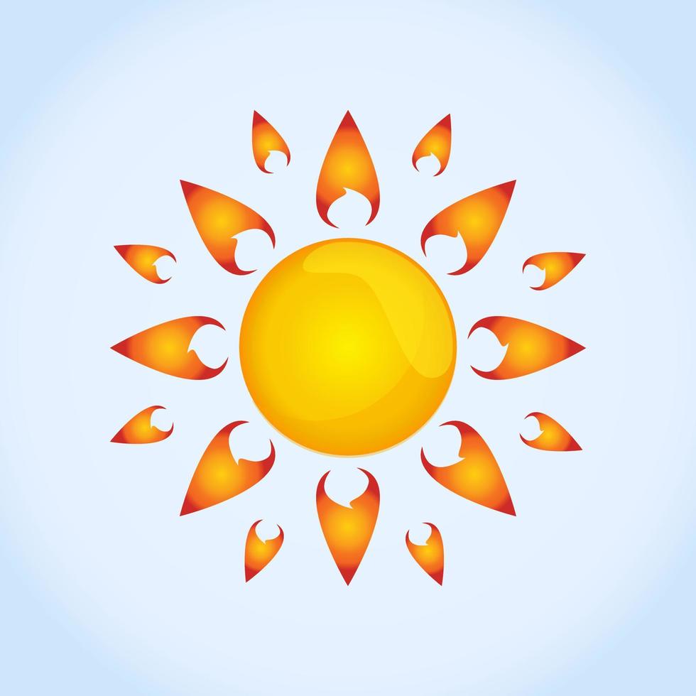 sol vector aislado verano icono diseño. símbolo de sol amarillo vector abstracto