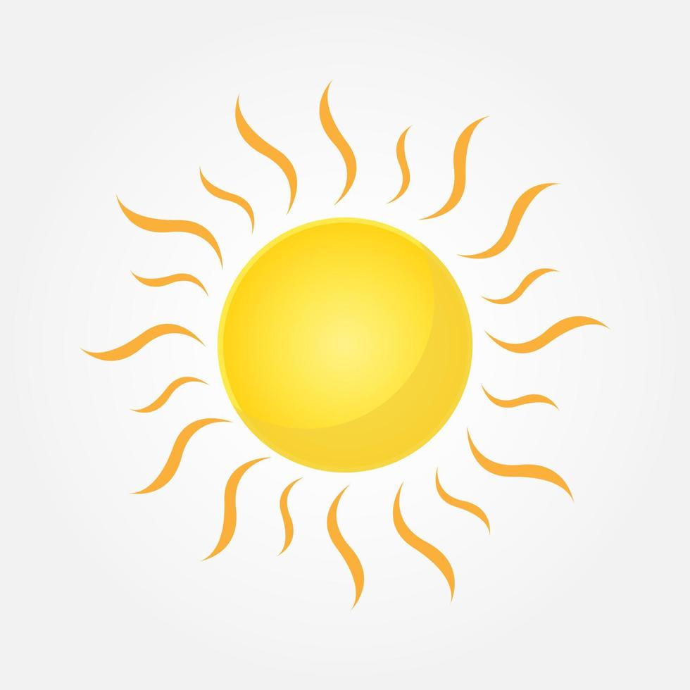 Sun Vector isolated summer icon design. Abstract Vector yellow sun symbol