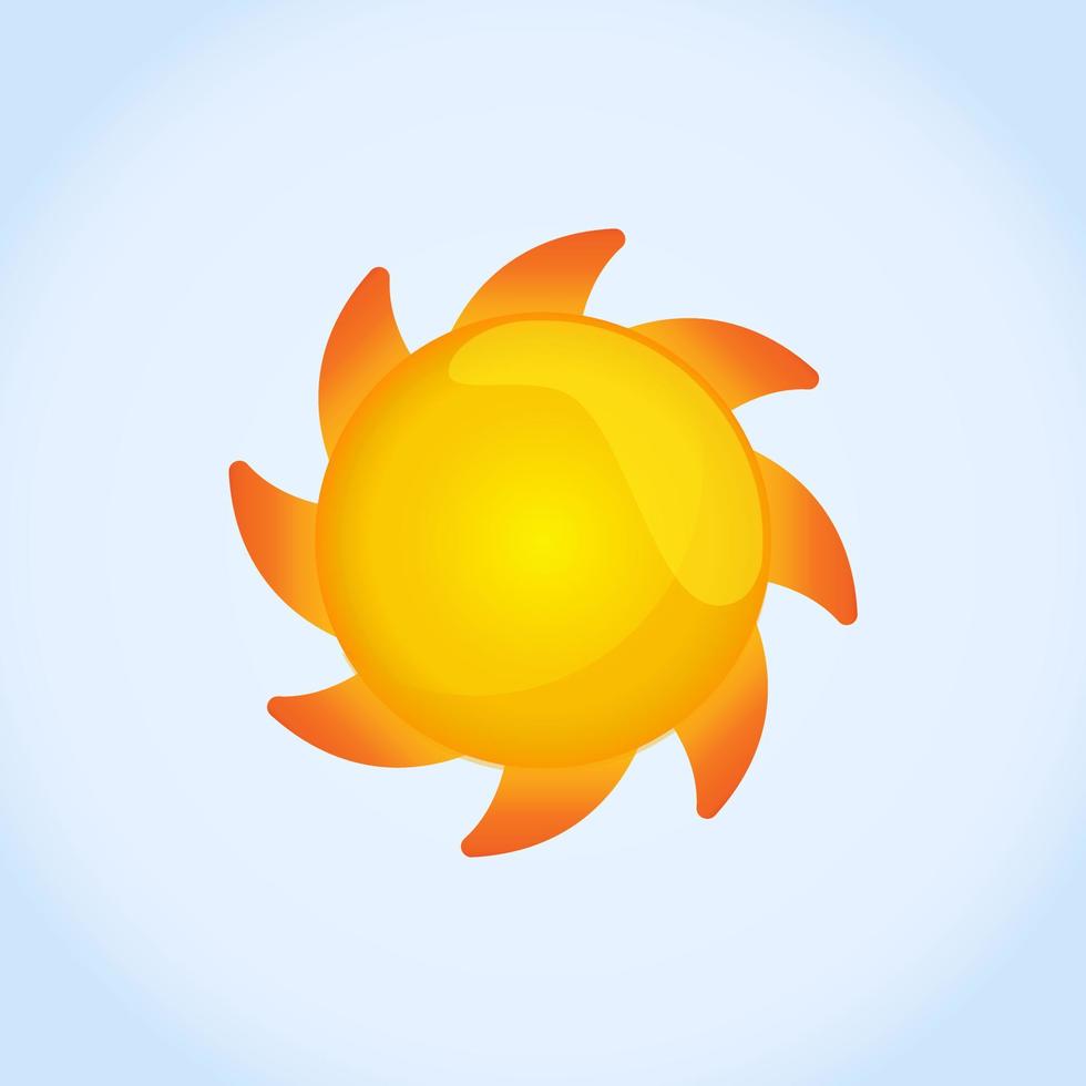 sol vector aislado verano icono diseño. símbolo de sol amarillo vector abstracto