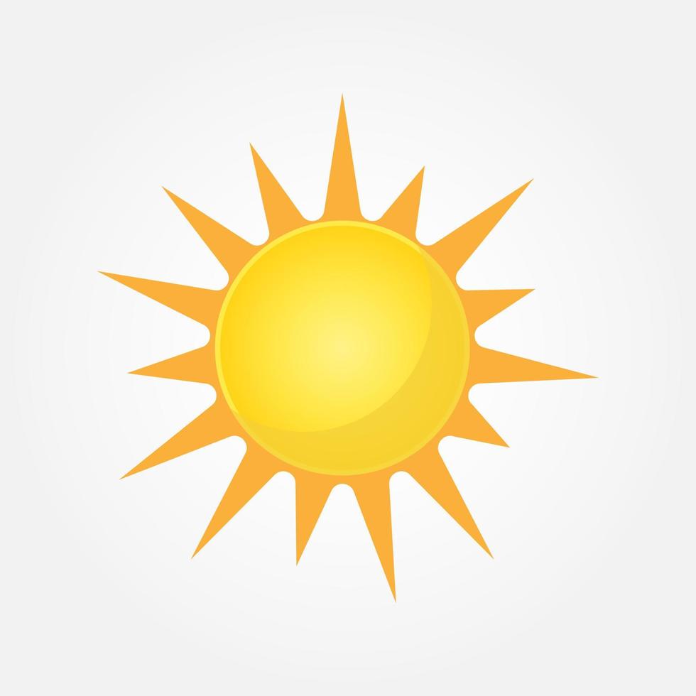 Sun Vector isolated summer icon design. Abstract Vector yellow sun symbol
