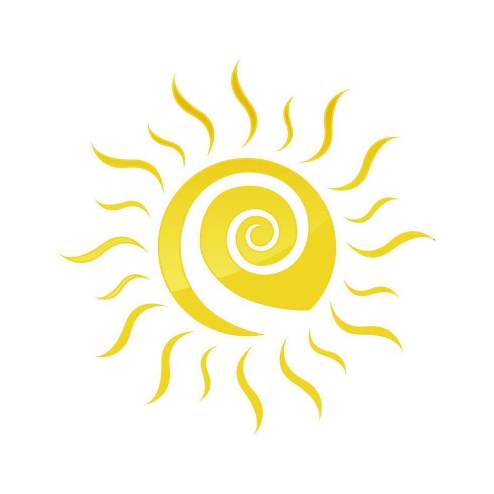 Sun Vector isolated summer icon design. Abstract Vector yellow sun symbol