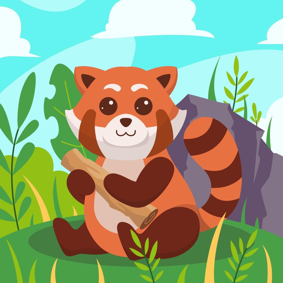 Concept of International Red Panda Day vector