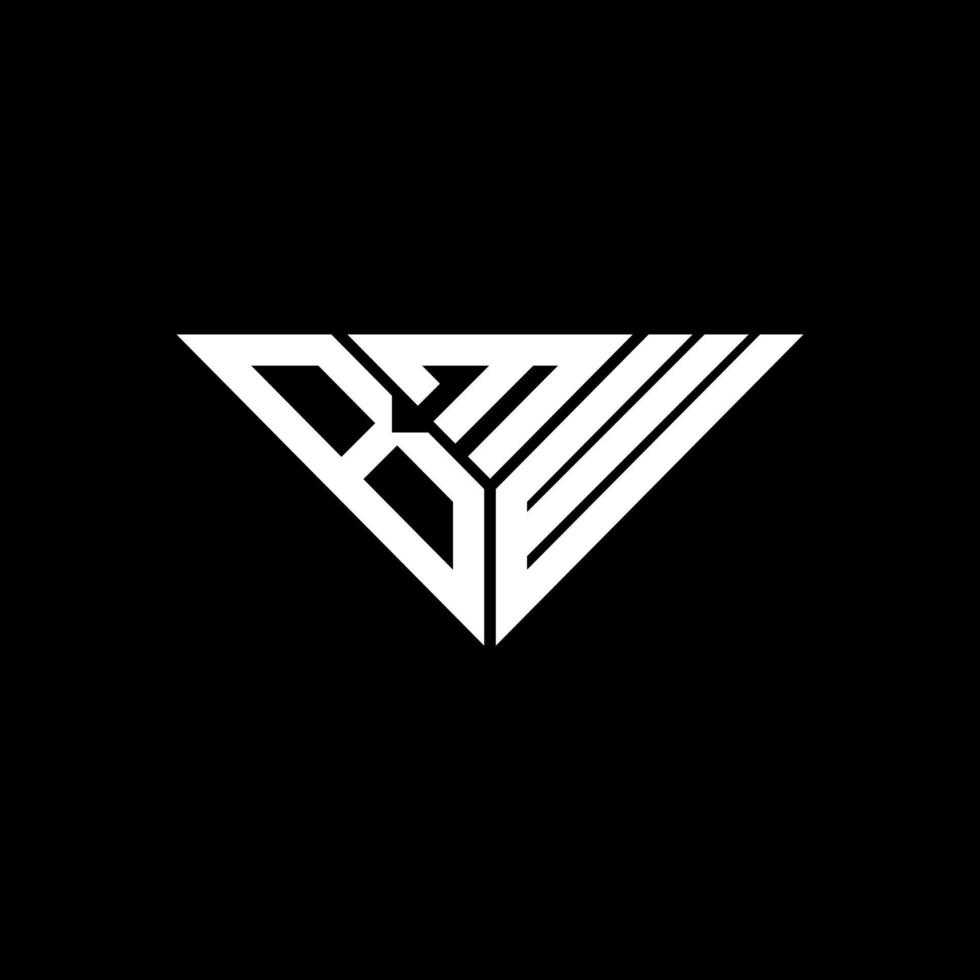 Diseño creativo del logotipo de la letra bmw con gráfico vectorial, logotipo simple y moderno de bmw en forma de triángulo. vector