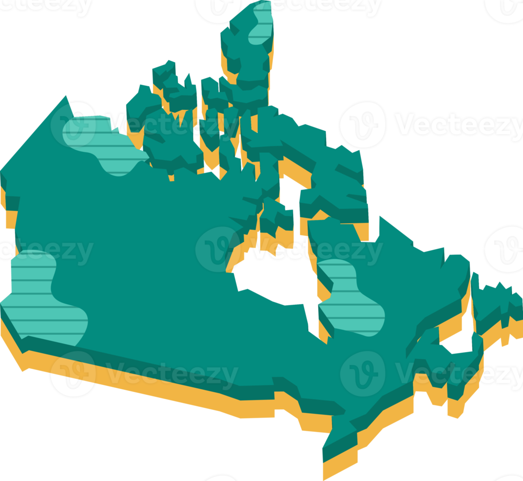 mapa 3D do Canadá png