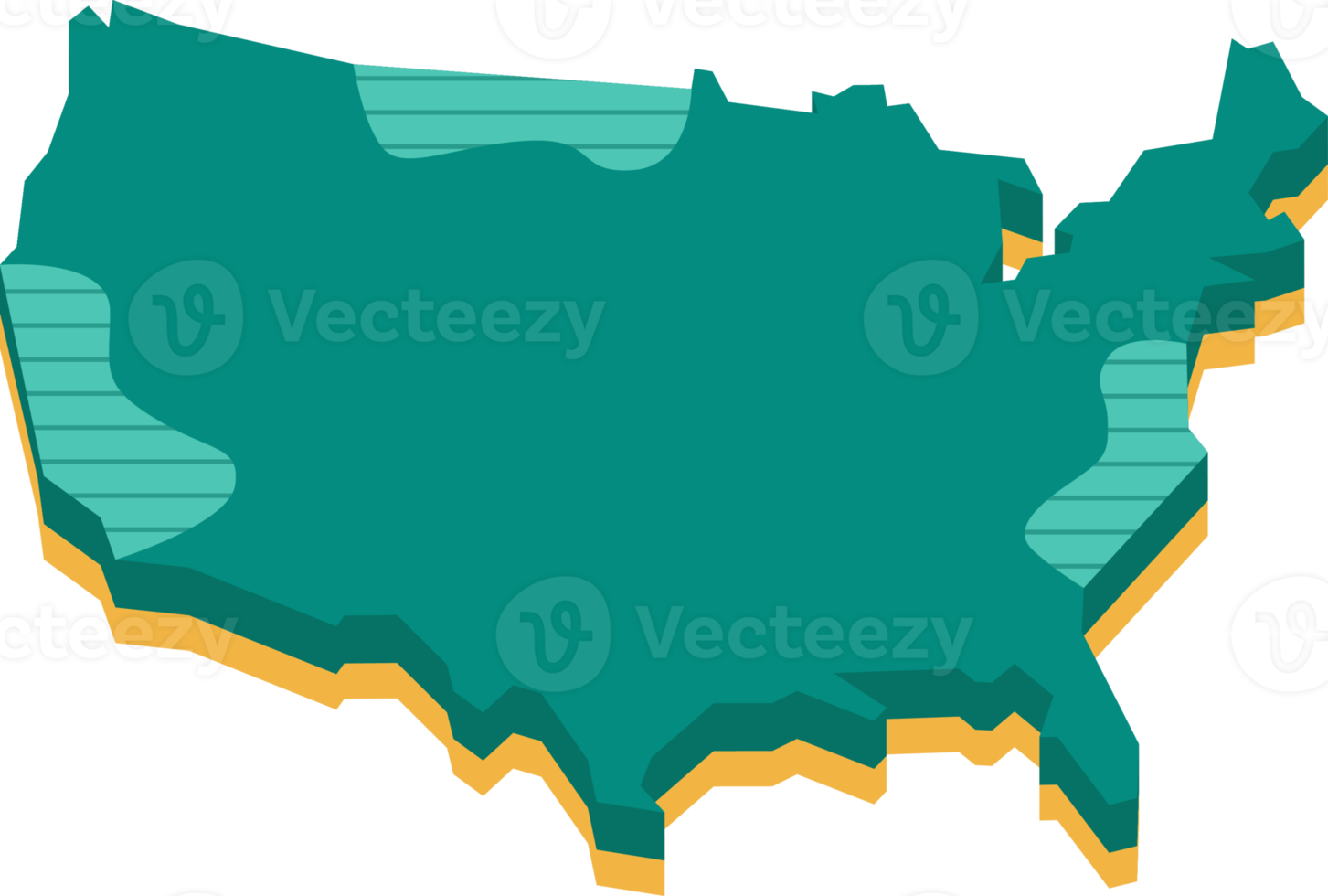 3d map of USA png