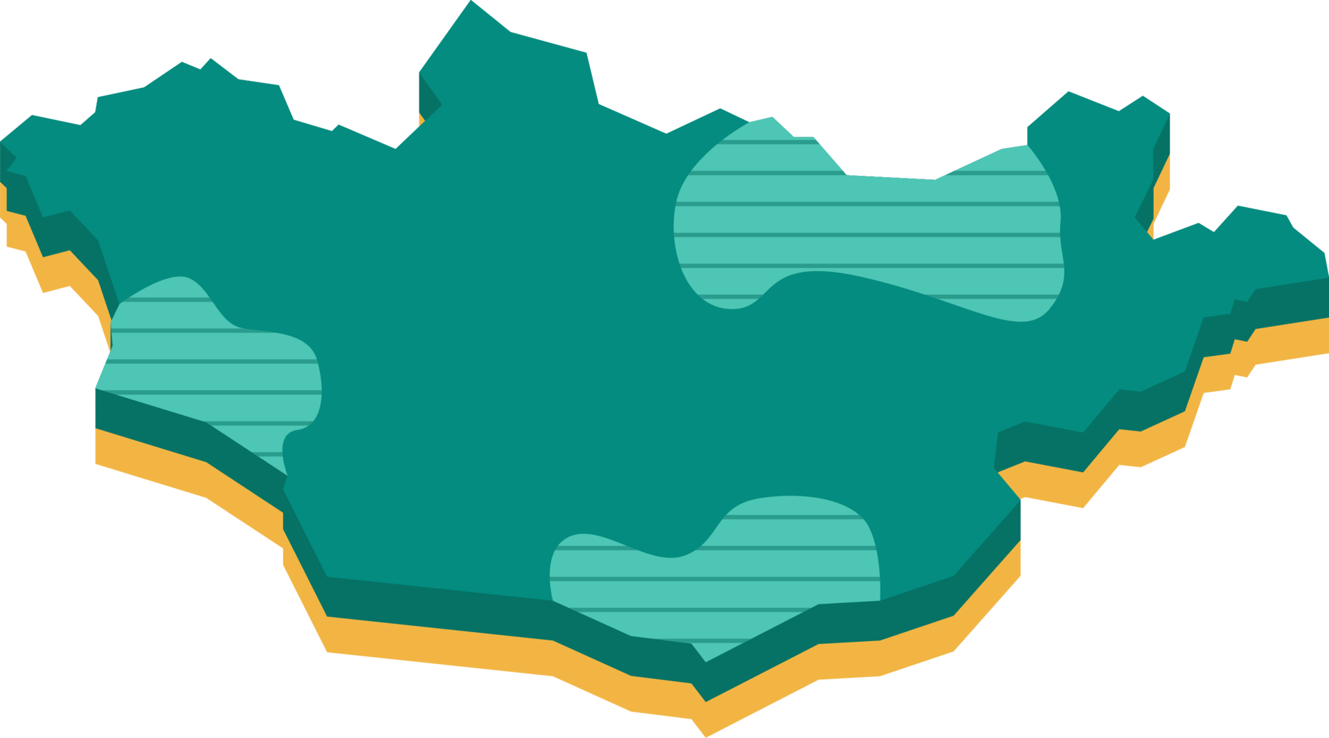 3d map of Mongolia 11675555 PNG