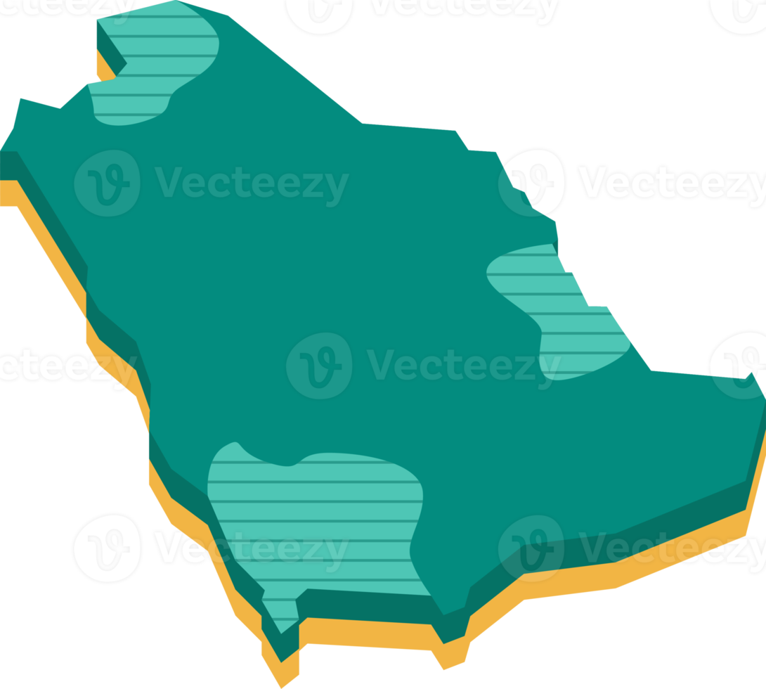 3d Karta av saudi arabien png