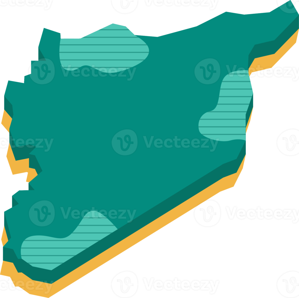 3d carta geografica di Siria png