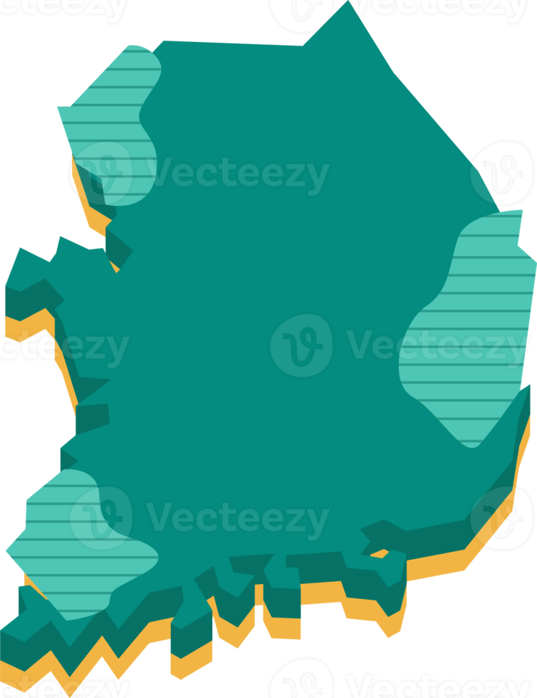 3d map of South Korea png