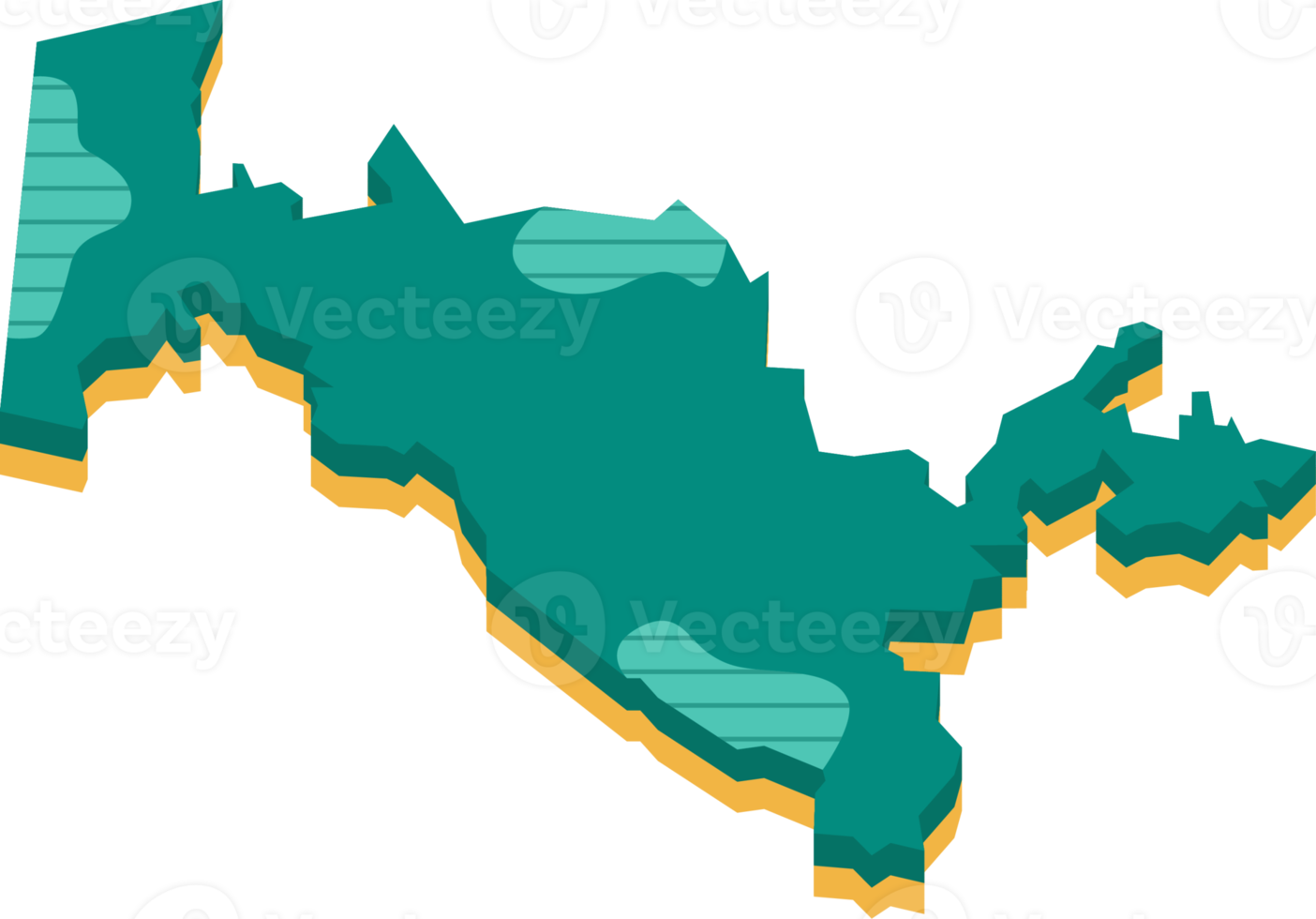 3d map of Uzbekistan png