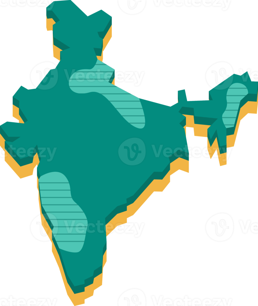 mapa 3D da Índia png