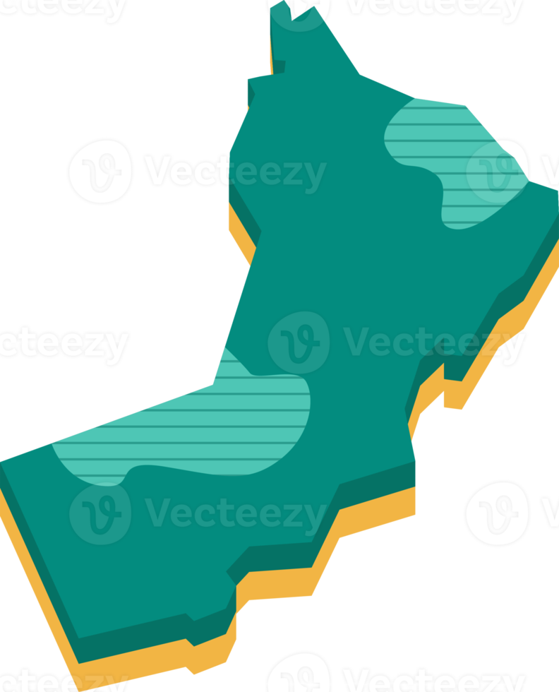 3d carta geografica di Oman png