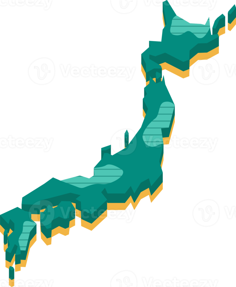 3d map of Japan png