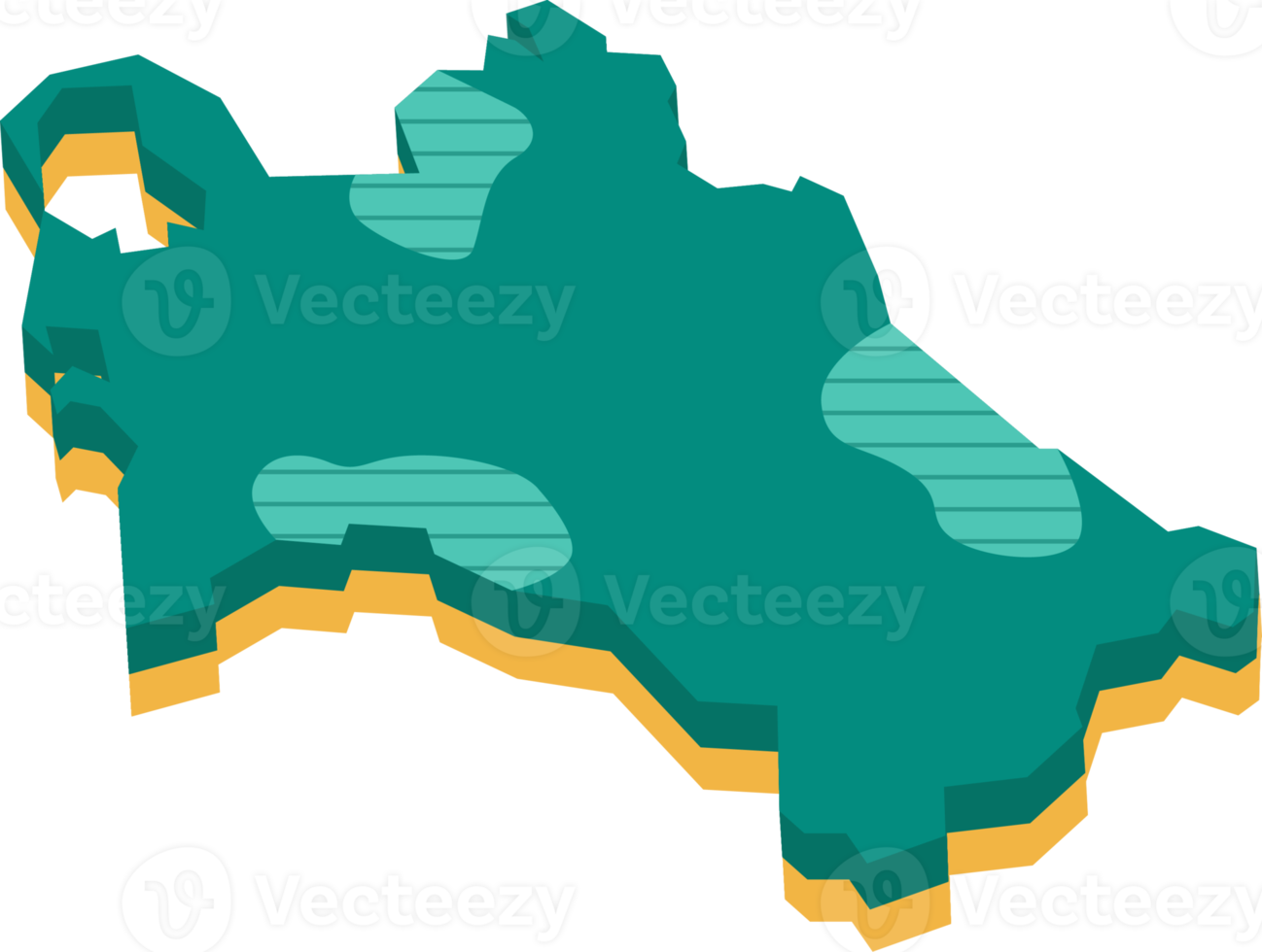 3d map of Turkmenistan png