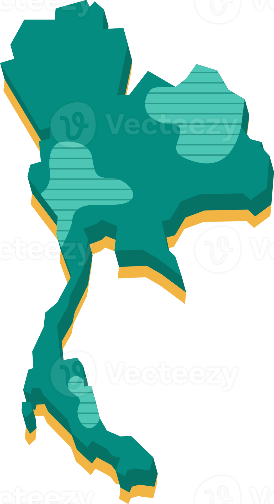 3d map of Thailand 11675578 PNG