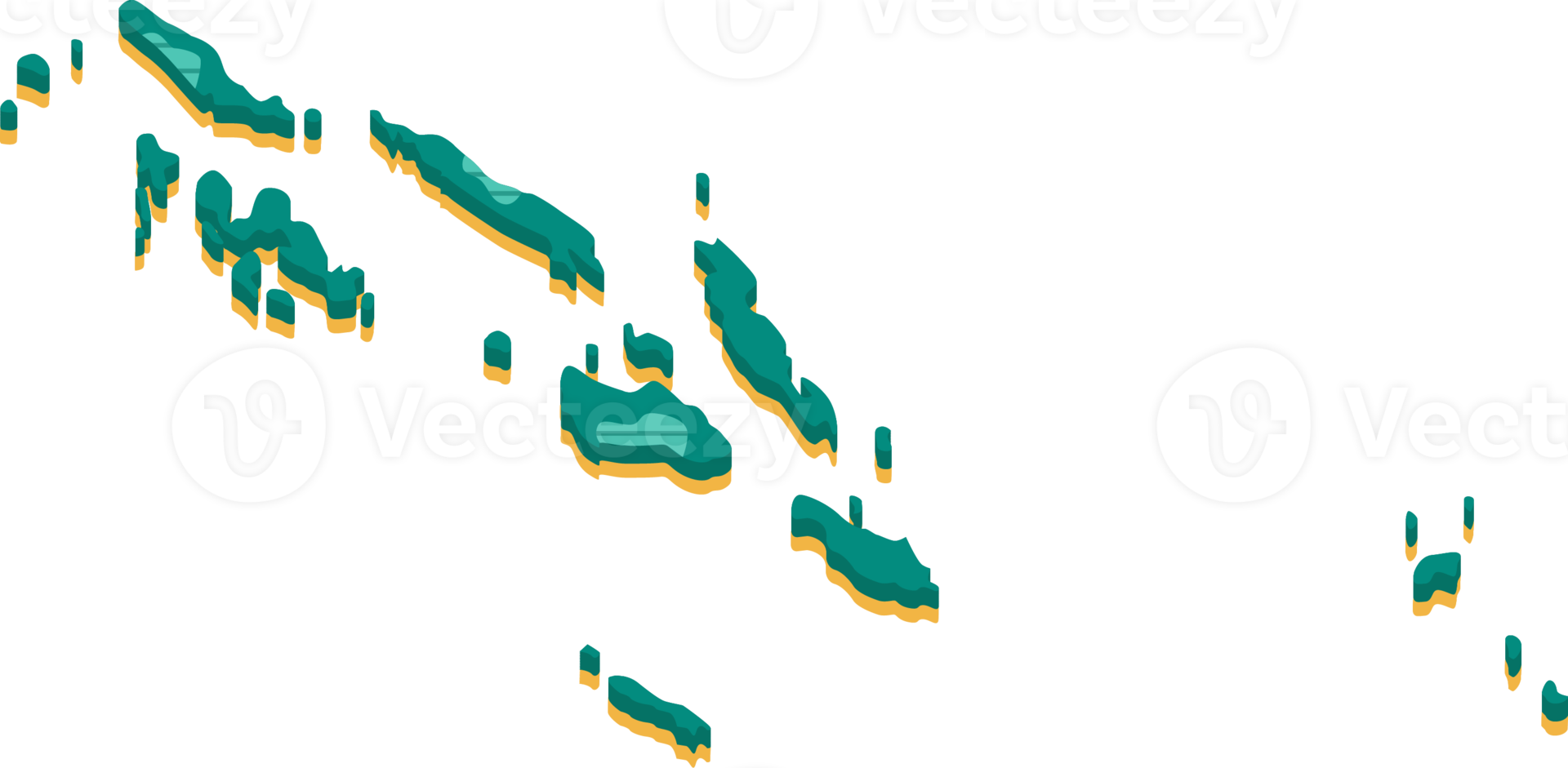 3d map of Solomon Islands png