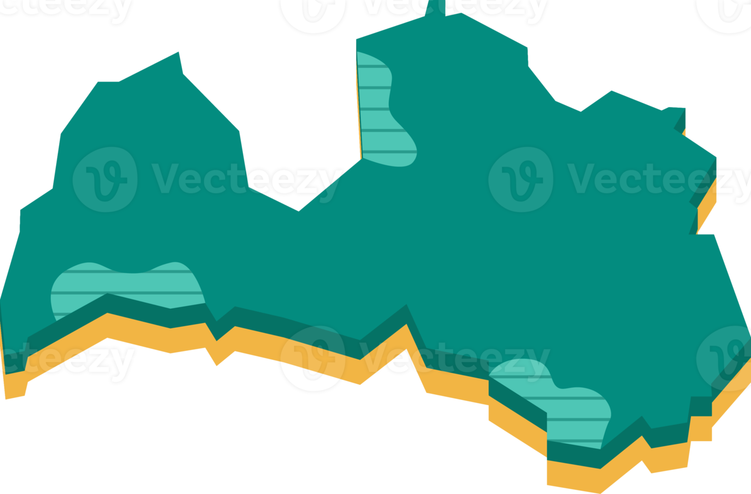 mapa 3D da Letônia png