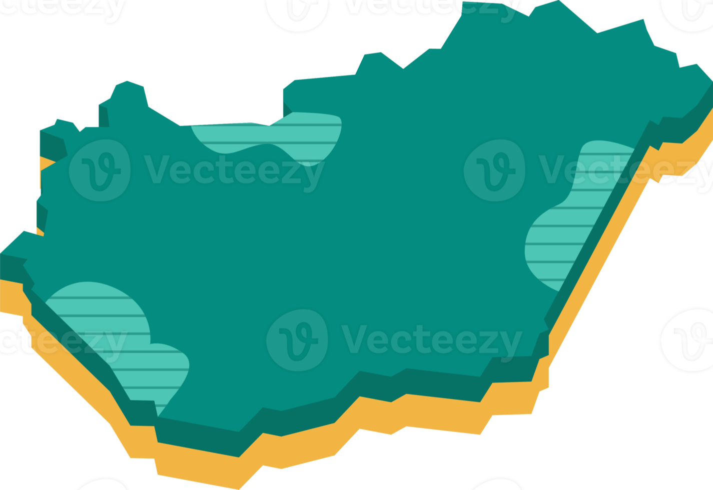 3d carta geografica di Ungheria png