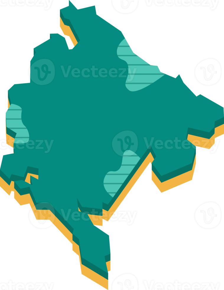 3d map of Montenegro png