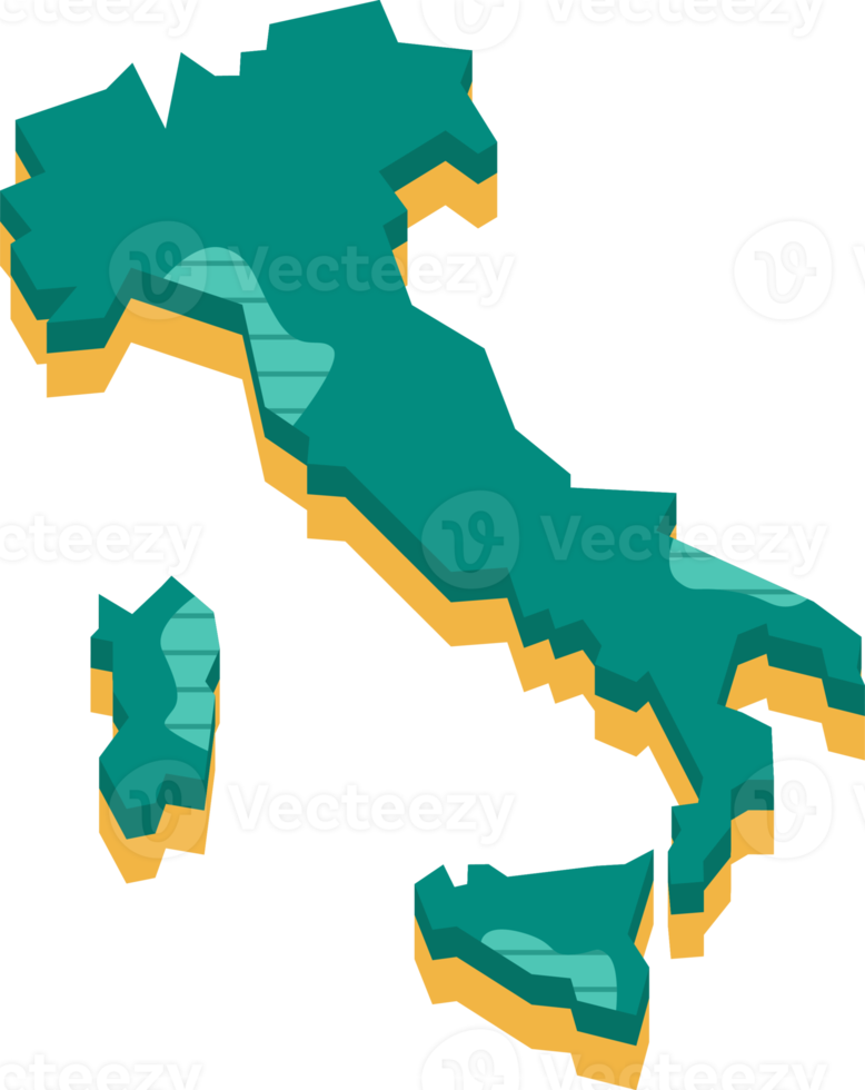 mapa 3D da Itália png