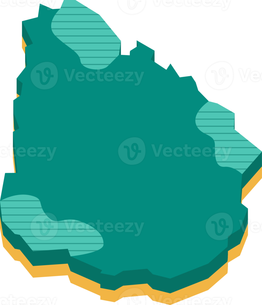 3d map of Uruguay png