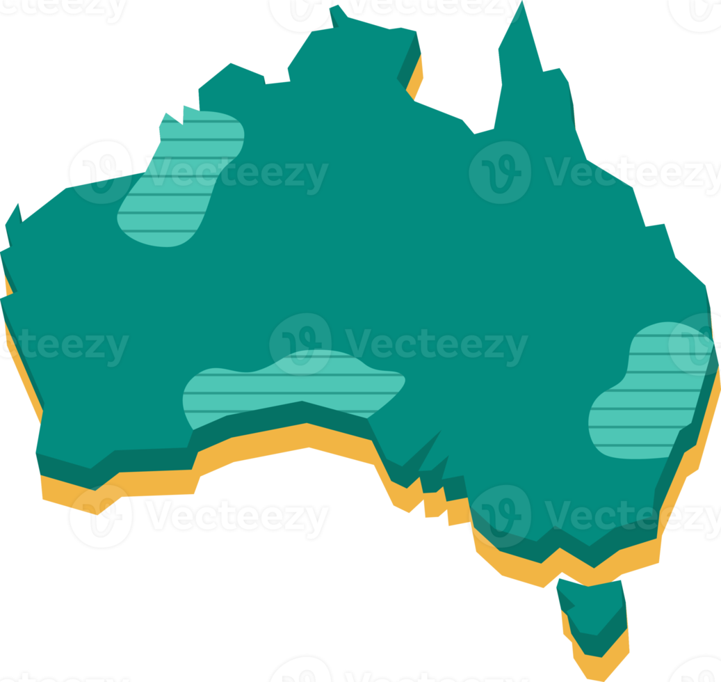 3d carta geografica di Australia png