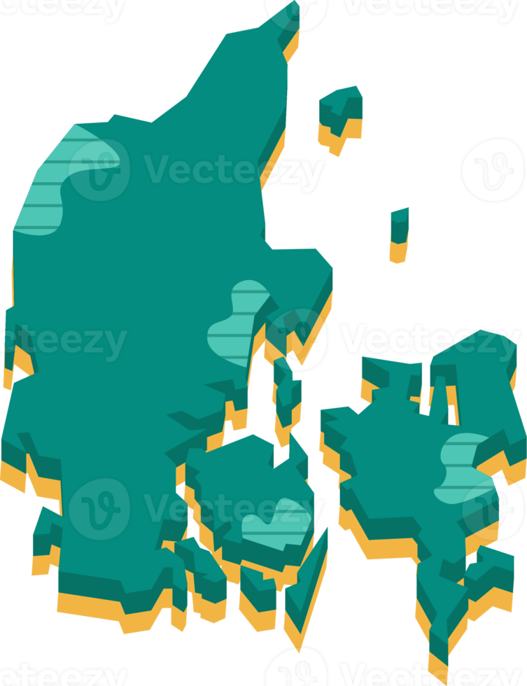 3d carta geografica di Danimarca png