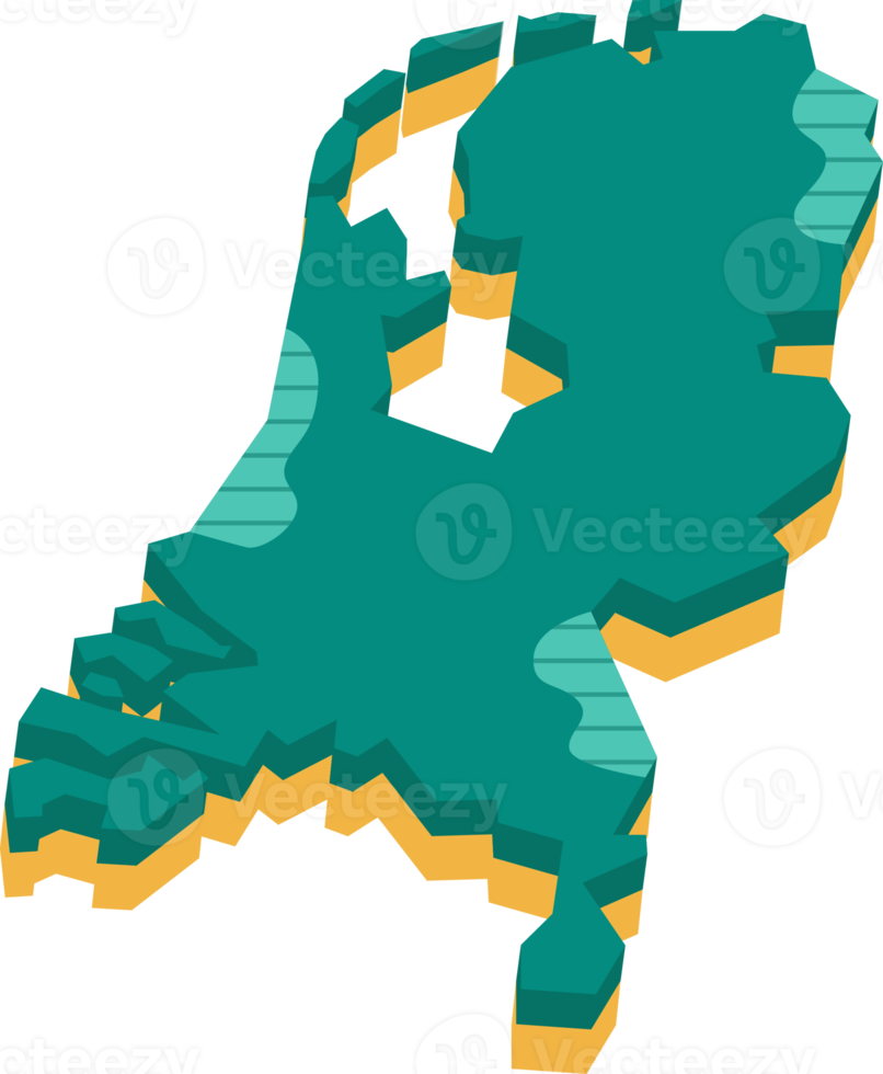 mapa 3D da Holanda png