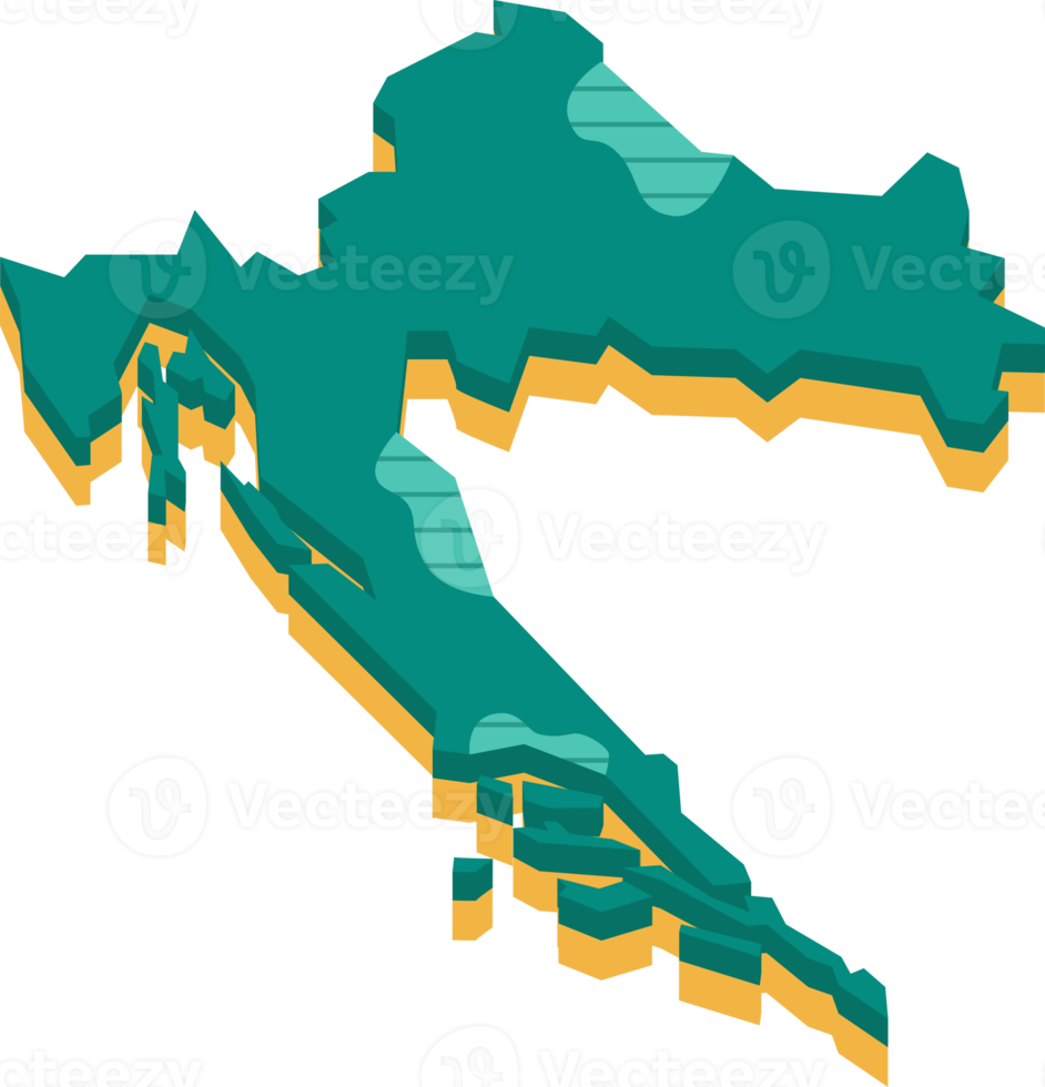 mapa 3D da Croácia png