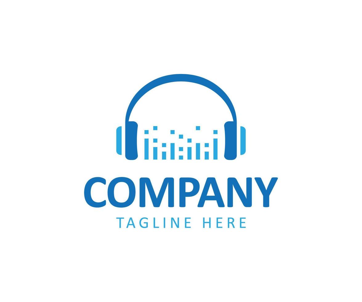 Music Logo Template. Headphone Logo Template vector