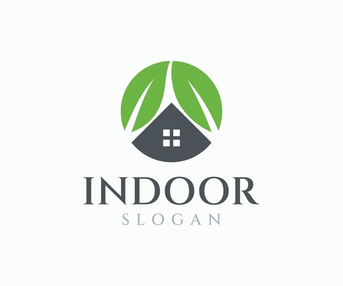 Real Estate Logo Template. Green House Logo Template vector