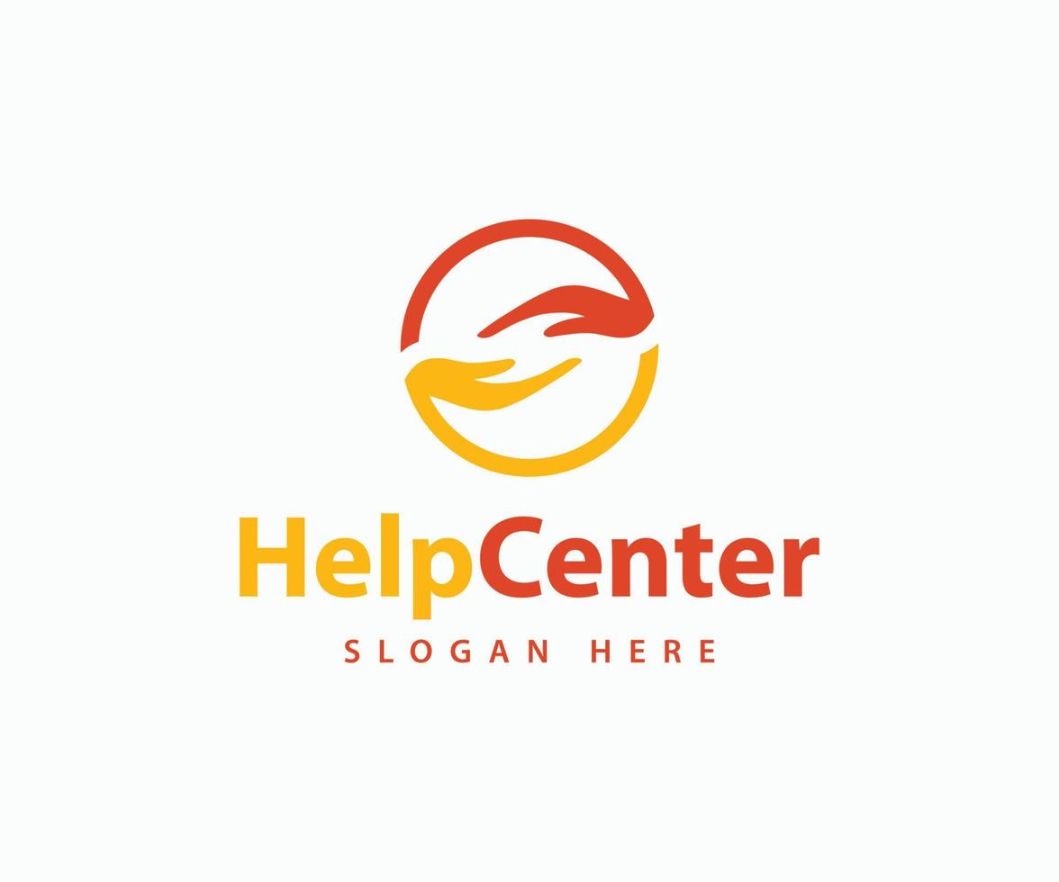 Help Center Logo. Help Hand Logo Template vector