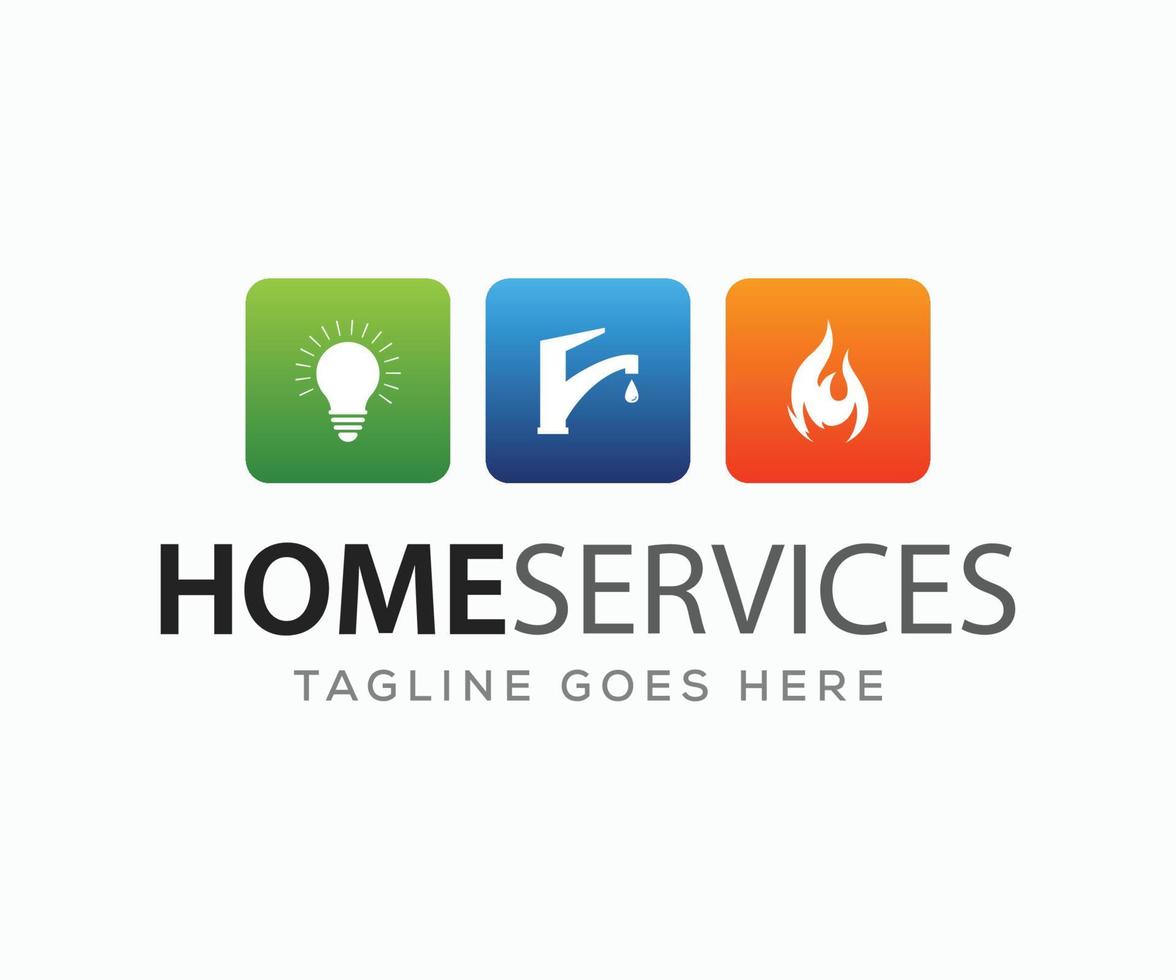 Modern Home Services Logo Template vector