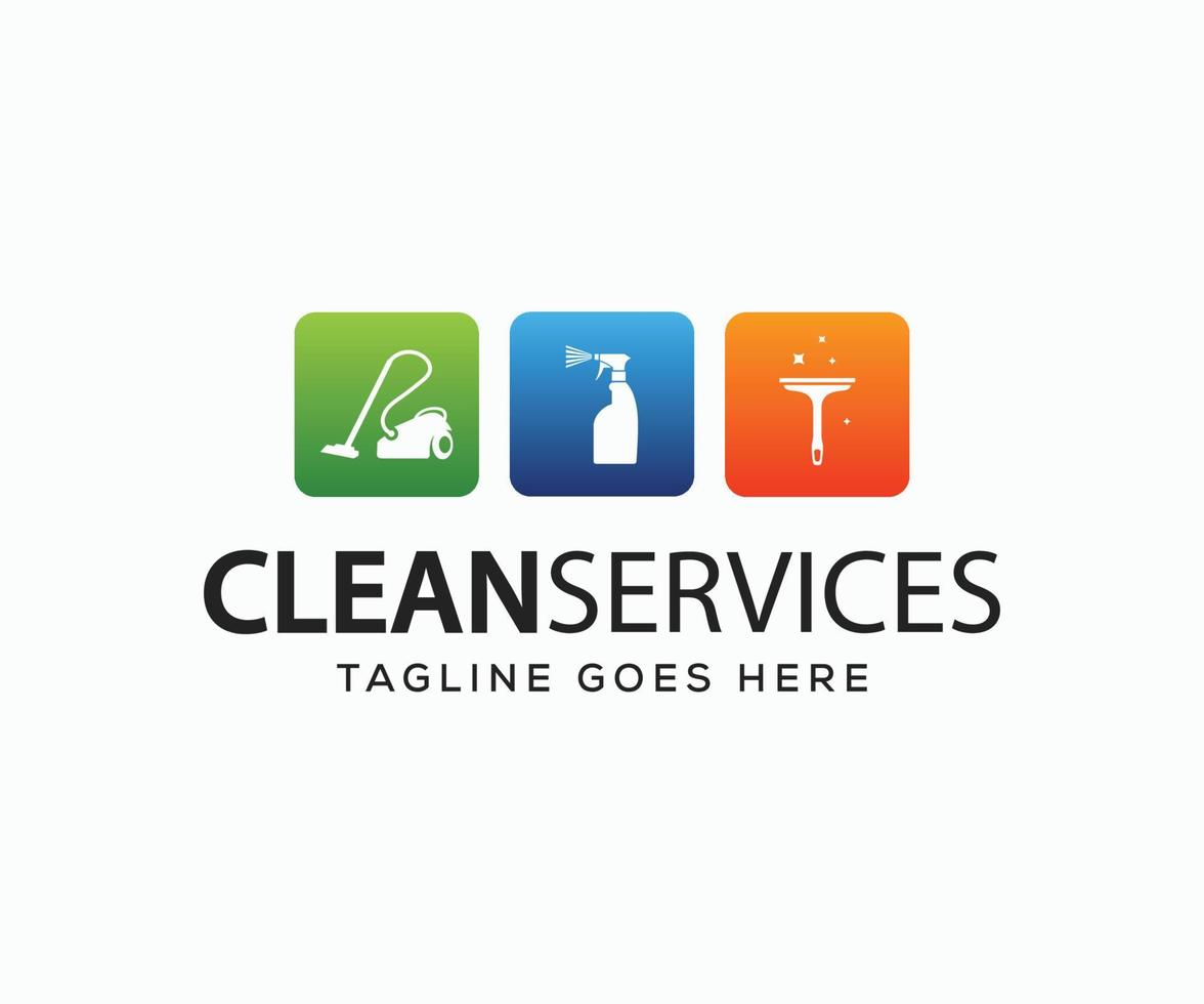 Cleaning Service Logo Design Template. Creative Cleaning Service for Icon or Design Concept. vector