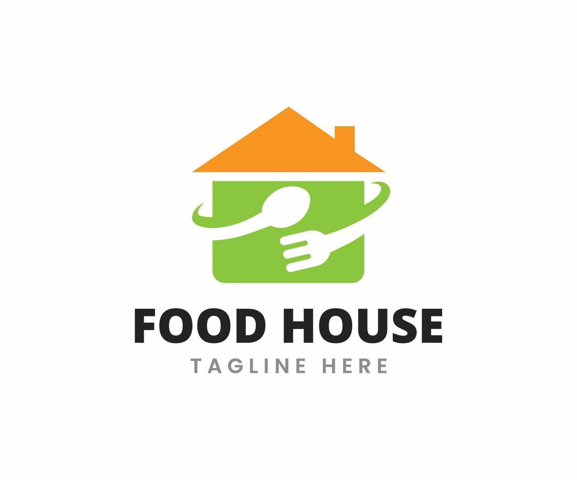 plantilla de logotipo de casa de comida. plantilla de logotipo de restaurante snack house vector