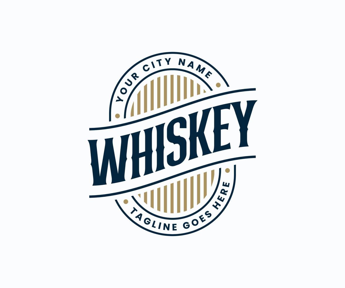 Whiskey Logo Design Template. Wine Logo. Bar Logo Design Template vector