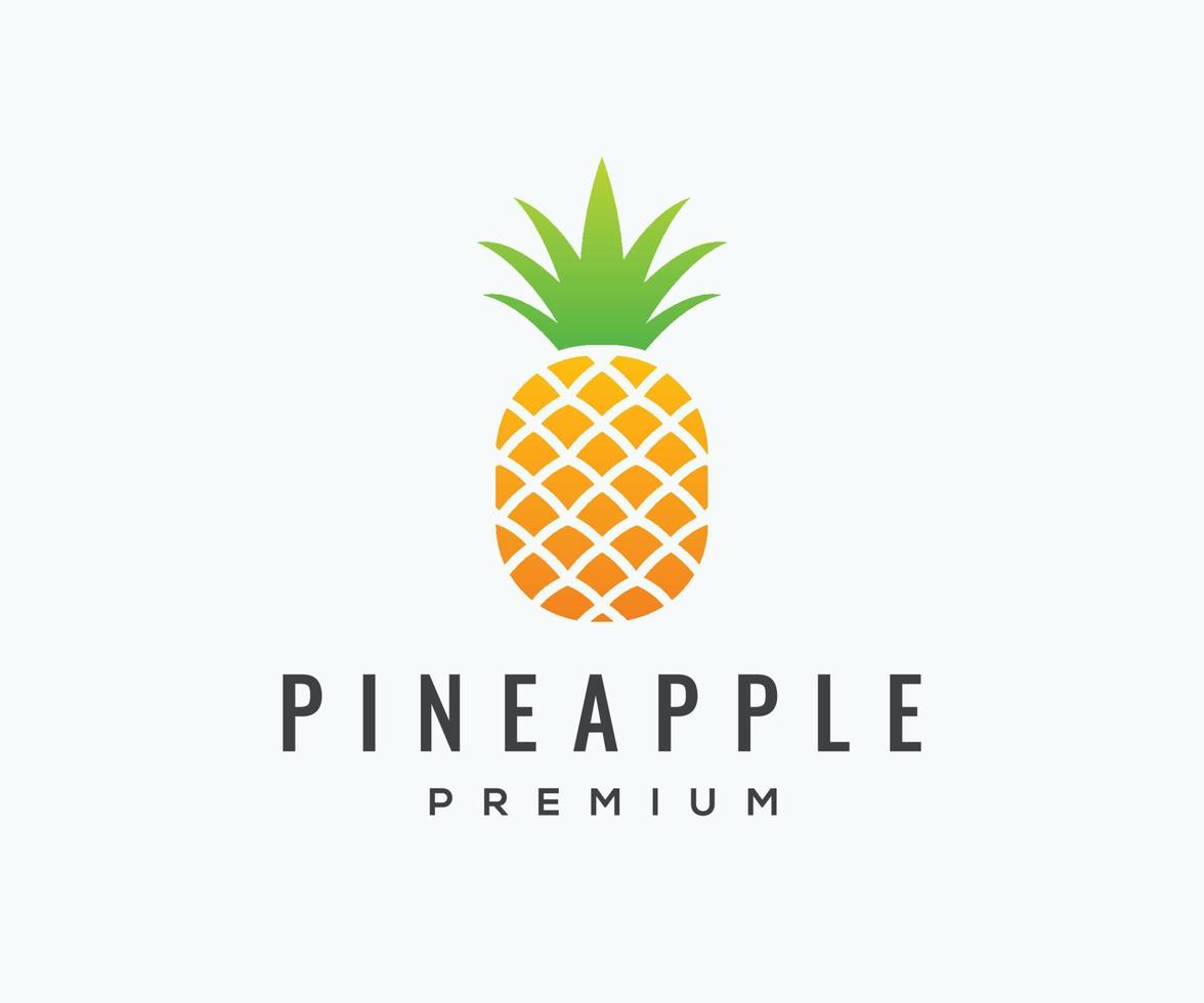 Tropical Pineapple Logo Design Template vector