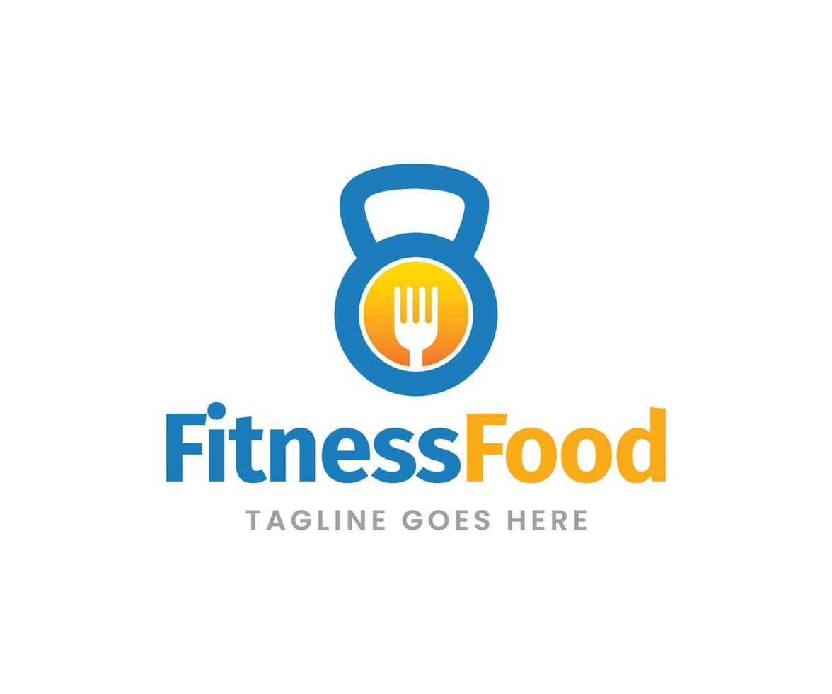 diseño creativo del logotipo de la aptitud sana de la comida del gimnasio vector