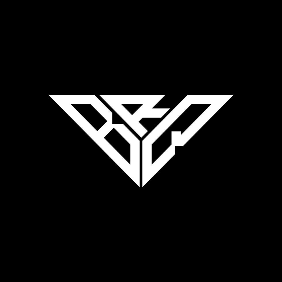 Diseño creativo del logotipo de la letra brq con gráfico vectorial, logotipo simple y moderno de brq en forma de triángulo. vector