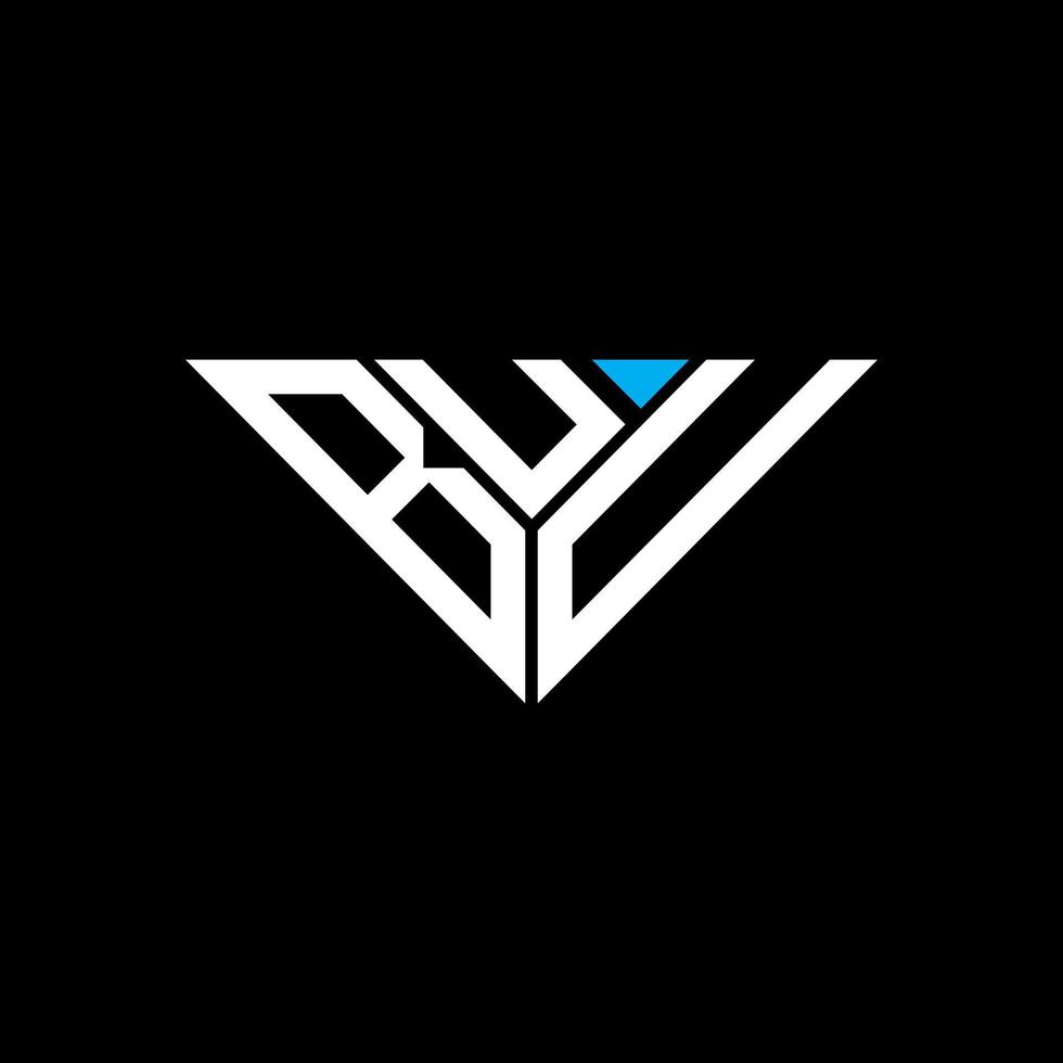 diseño creativo del logotipo de la letra buu con gráfico vectorial, logotipo simple y moderno de buu en forma de triángulo. vector