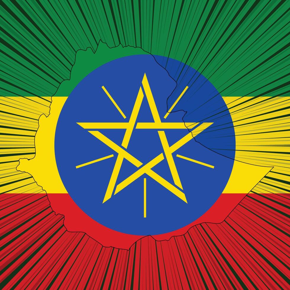 Ethiopia National Day Map Design vector